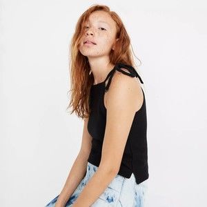 Madewell Tie-shoulder Tank Top Size XS Black